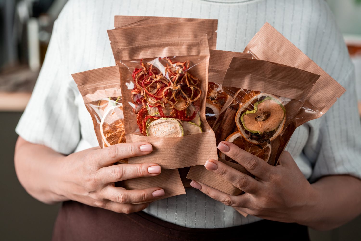 holding several food packag
